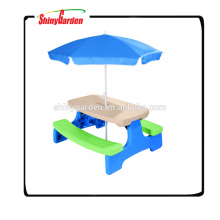 Shinyagrden Easy Store KD Grande table de pique-nique avec parapluie Easy Store Table de pique-nique avec parapluie